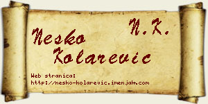 Neško Kolarević vizit kartica